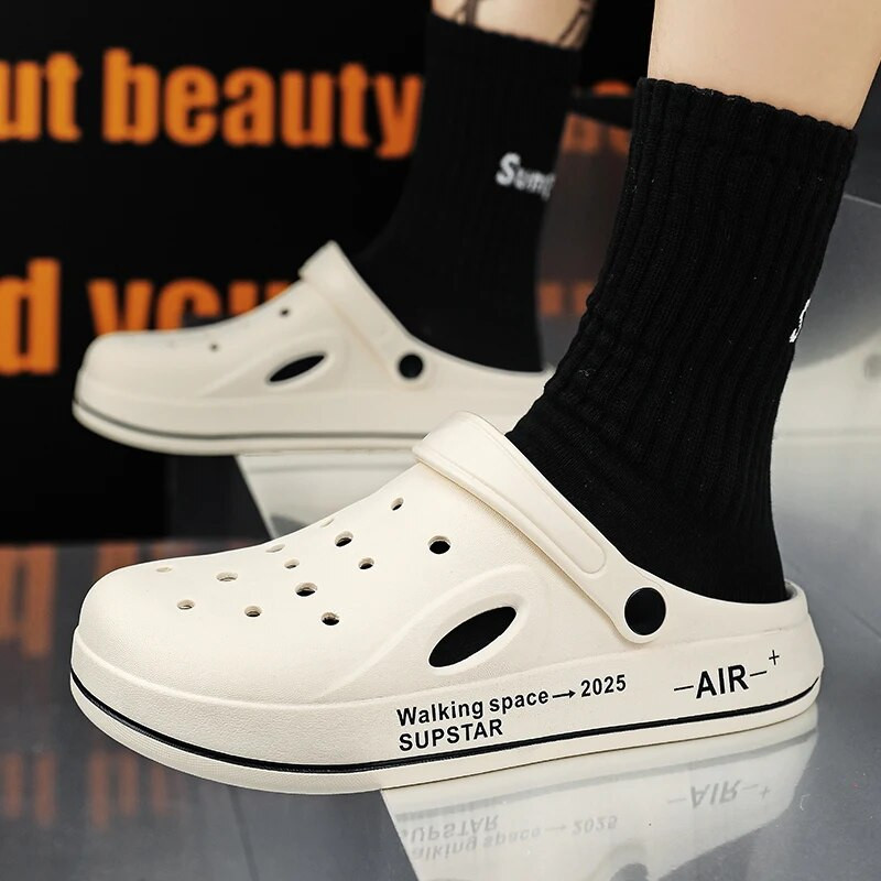 Klasične cipele s rupama za muškarce, sandale za plažu na otvorenom, neklizajuće, kućne, vrtne cipele Baotou modne ležerne papuče, lagane mule