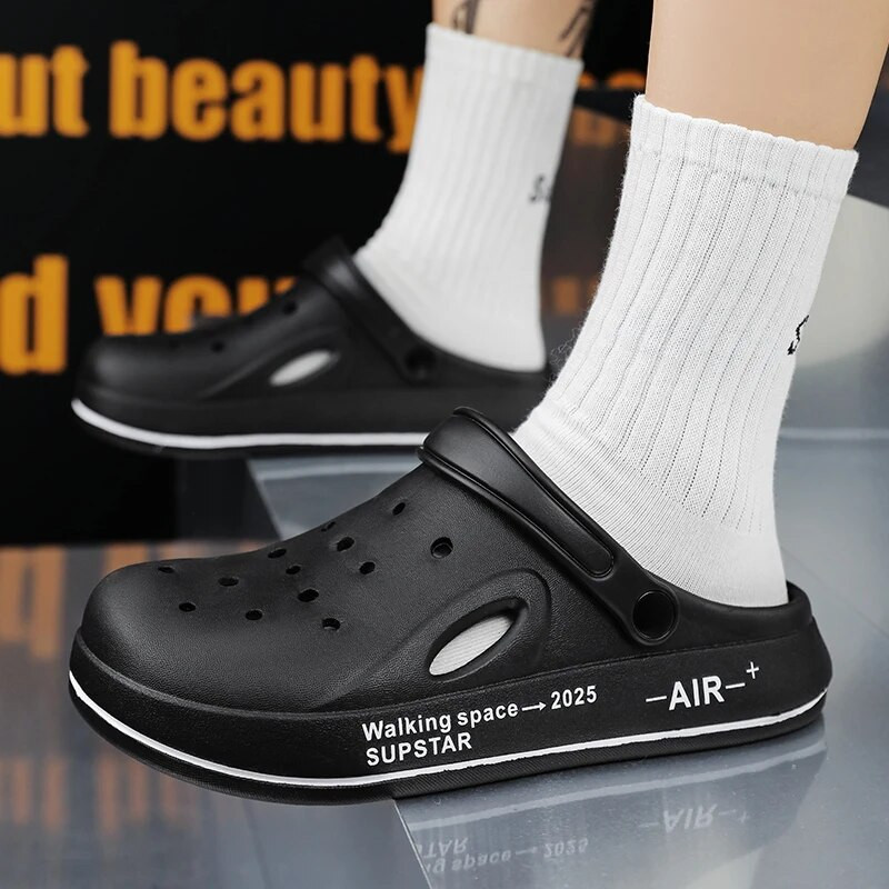 Klasične cipele s rupama za muškarce, sandale za plažu na otvorenom, neklizajuće, kućne, vrtne cipele Baotou modne ležerne papuče, lagane mule