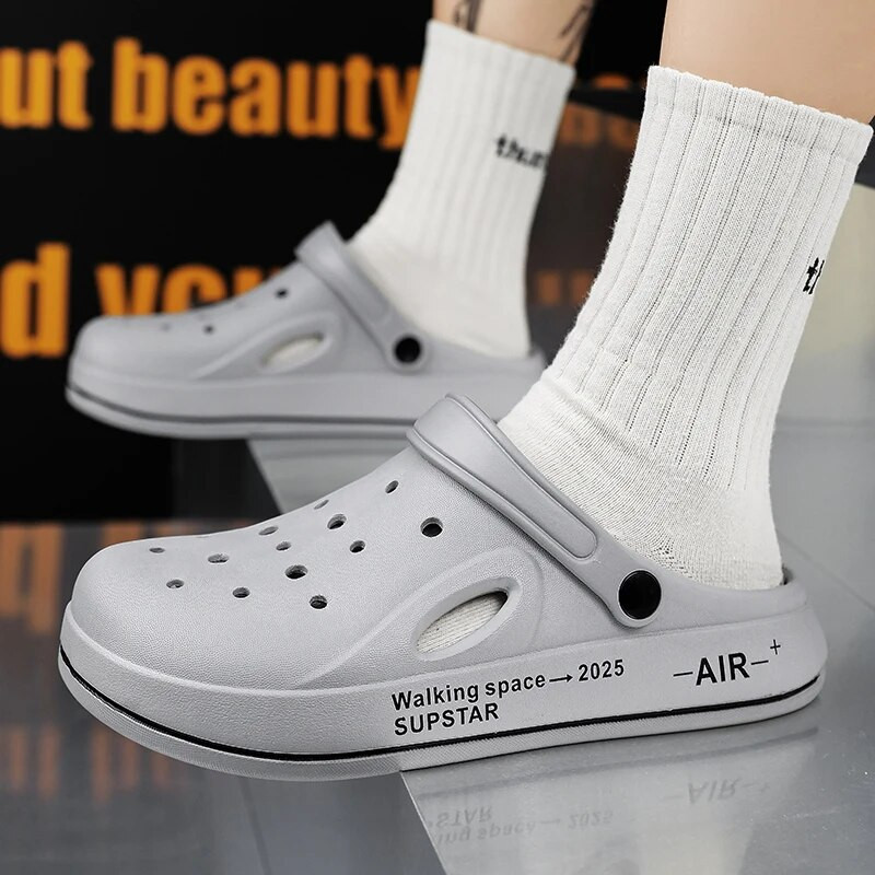 Klasične cipele s rupama za muškarce, sandale za plažu na otvorenom, neklizajuće, kućne, vrtne cipele Baotou modne ležerne papuče, lagane mule