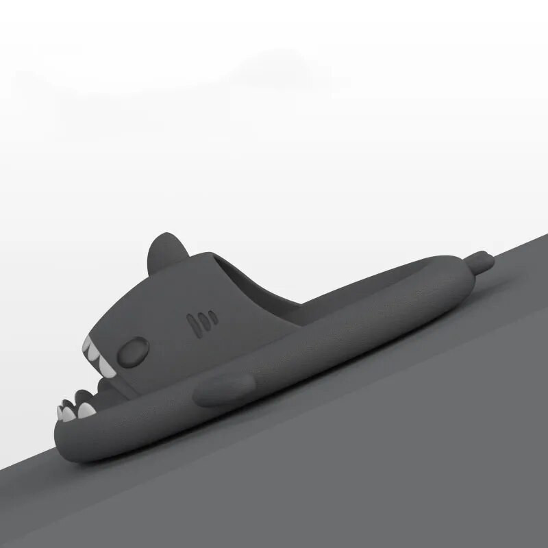 Pieaugušo haizivju čības vasarā vīriešiem haizivju slidkalniņi sievietēm vannas istaba čības Pāris Mājas Neslīdoši plakani apavi bērniem multfilmas sandales