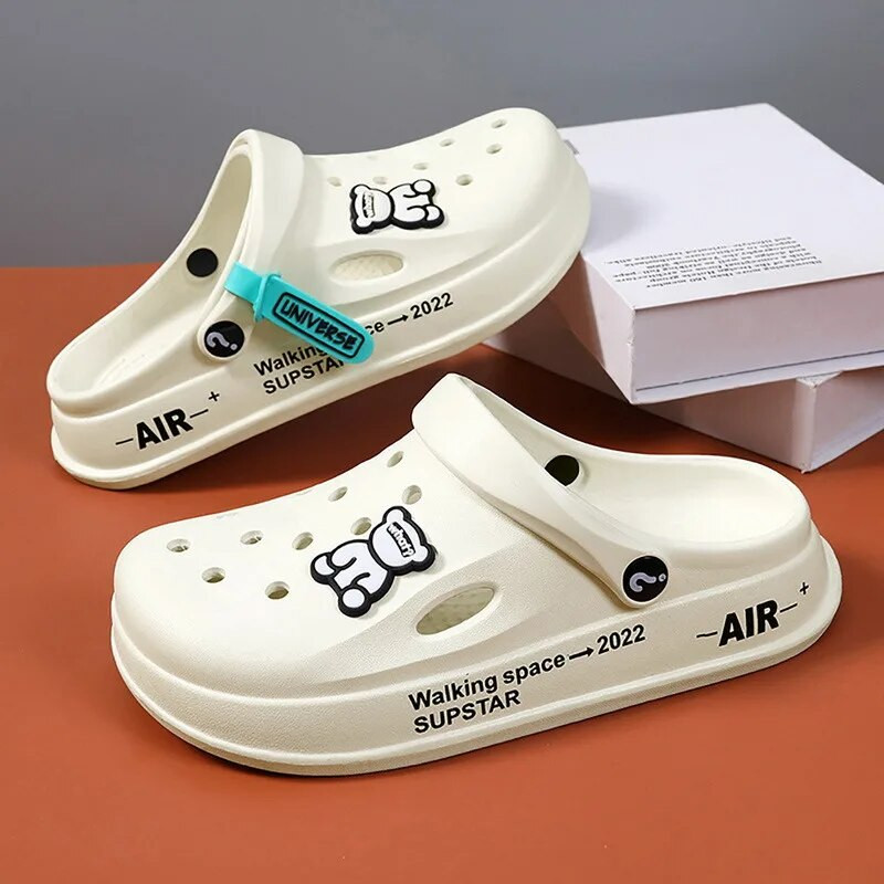 2023. g. sieviešu čības cauruļu apavi Meiteņu pludmales apavi Eva gaišas sandales Mājas čības āra vasaras slīdkurpes, neslīdošas