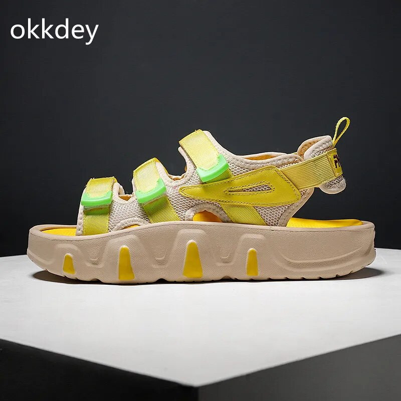 Platformos vyriškos basutės laisvalaikio vandeniui atsparios lauko patogūs madingi universalūs batai kvėpuojantys paplūdimio sandalai pavasario ir vasaros pagrindiniai