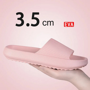 Домашни чехли с платформа с дебелина 3,5 CM Дамски облачни чехли за баня Модни меки подметки Eva вътрешни сандали Неплъзгащи се джапанки за мъже