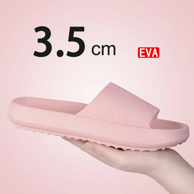 3,5 cm bieza platforma Mājas čības sievietēm mākonis vannas istabas čības Modes mīksta zole Eva iekštelpu sandales Neslīdošas Flip Flop vīriešiem