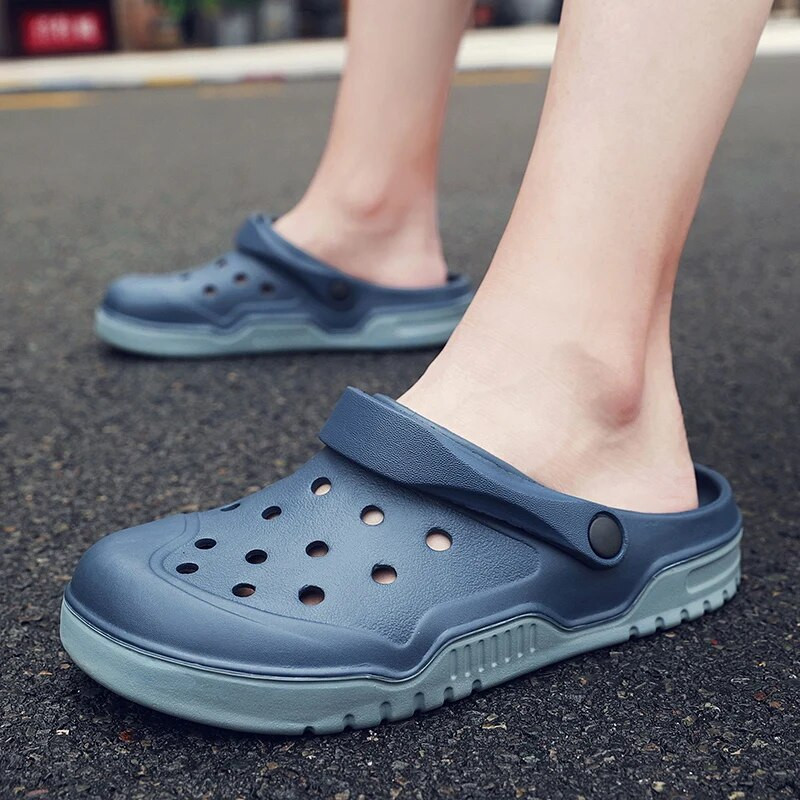 Klasisks vīriešu sieviešu āra sandales Čības Pludmales koka tupeles Ērtas Mīkstas Kluģes Dārza apavi Vīriešu ikdienas apavi Liels izmērs 49 50 51