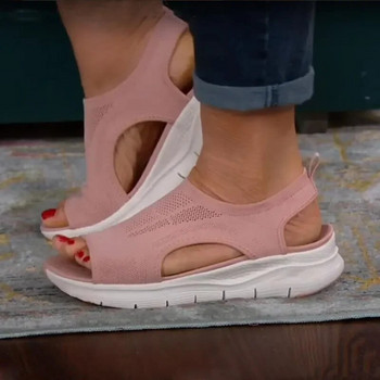 Дамски летни обувки 2024 г. Нови мрежести сандали с рибка платформа Дамски сандали с отворени пръсти на танкетка Дамски леки ежедневни обувки Zapatillas Muje