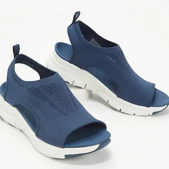 Дамски летни обувки 2024 г. Нови мрежести сандали с рибка платформа Дамски сандали с отворени пръсти на танкетка Дамски леки ежедневни обувки Zapatillas Muje