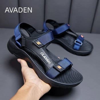 Плажни сандали за мъже Устойчиви на износване Нехлъзгащи се Модни дишащи Модерни Универсални удобни външни обувки на платформа Летни основни