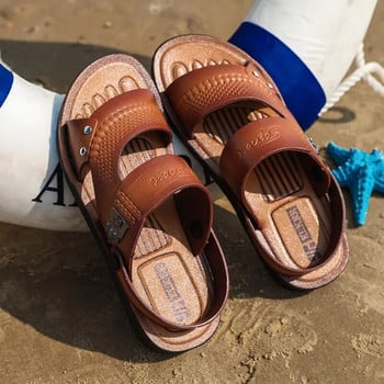 Ανδρικά πέδιλα καλοκαιριού 2024 Ανδρικά σαγιονάρες καφέ σαγιονάρες παραλίας Ανδρικές παντόφλες ελαφριές φλατ, καθημερινά παπούτσια Zapatos Hombre