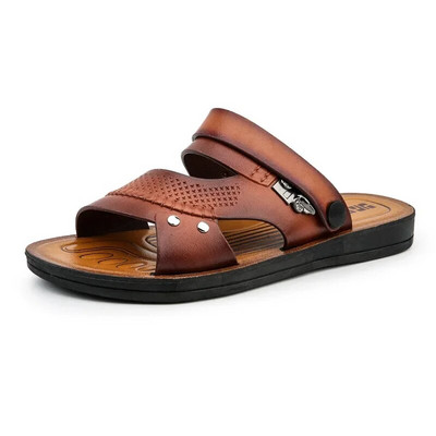 2024. gada vasaras vīriešu sandales āra brūnas pludmales čības Vīriešu čības, neslīdošas, vieglas, plakanas ikdienas apavi Zapatos Hombre