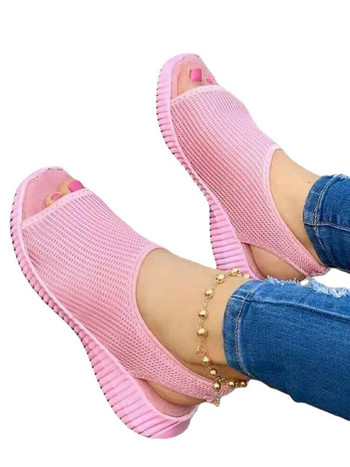 Летни дамски обувки 2022 Мрежести обувки на платформа Дамски затворени сандали на танкетка Дамски леки ежедневни сандали Zapatillas Muje