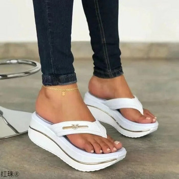 Γυναικεία παπούτσια Plus Size 2023 Σανδάλια με σφουγγάρι Πλατφόρμα από στρας Παντόφλες Wedge Slippers Καλοκαιρινές Σαγιονάρες Γυναικείες Flat Slippersrty Beach