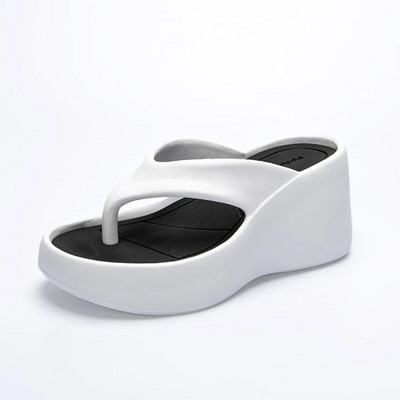 Női csíptetős lábujj ékek papucsok vastag talpú Eva papucs nőknek 2024 nyári vaskos platform strandszandálok kültéri csúszdák