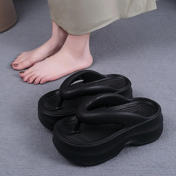 Летни дамски джапанки Удобни нехлъзгащи се EVA сандали с дебела подметка 2024 г. Нови модерни външни дамски чехли с мека подметка