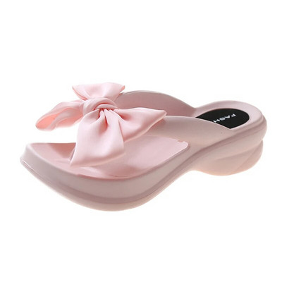 Rózsaszín, nagy csípős papucs nőknek, 2023 nyár, csíptetős lábujjjal, platform szandál, női vastag talpú, csúszásmentes strandpapucs