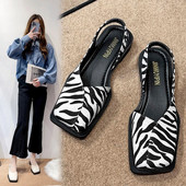 2023 nyári elegáns női szandálok divatos női gumiszalag lapos sarkú női lapos bulicipők szögletes sarkú 35-40 négyzet alakú orr