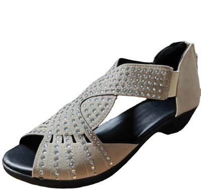 2023. gads. Jaunas modes ērtas sandales Sieviešu kalnu kristāla rāvējslēdzēju iekštelpu apavi Sieviešu apavi ar vaļēju purngalu