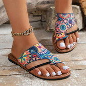 Bohēmijas plakanas apavi sievietēm 2023. gada vasarā, jaunas modes saspraude Gladiator čības sievietēm, liela izmēra, mīkstas pludmales čības Zapatos