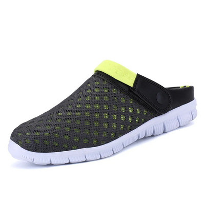 YISHEN Vīrieši Sievietēm Vasaras Sandales Tīkla mūļi Elpojošs Polsterēts Pludmales Flip Flops Kurpes Cietas Plakanas Vannas čības Ārpus Vīriešu Čības