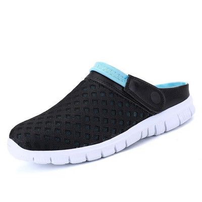 YISHEN Vīrieši Sievietēm Vasaras Sandales Tīkla mūļi Elpojošs Polsterēts Pludmales Flip Flops Kurpes Cietas Plakanas Vannas čības Ārpus Vīriešu Čības