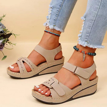 Нови летни дамски сандали с отворени пръсти Модни плажни дамски сандали на платформа с катарама Дамски обувки Дамски ортопедичен сандал