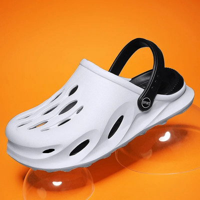 Vīriešu sandales ikdienas apavi EVA platforma sandales koka tupeles Vasaras pludmales čības Bieza zole Mode dārza apavi Ūdens apavi Vannas istaba