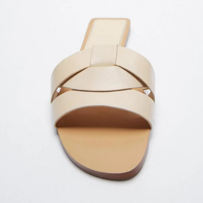 Četras krāsas 2023. gada vasara, jauni sieviešu apavi, krusteniskas, plakanas sandales, vienkāršas sandales, sieviešu virsdrēbes, čības 35-40