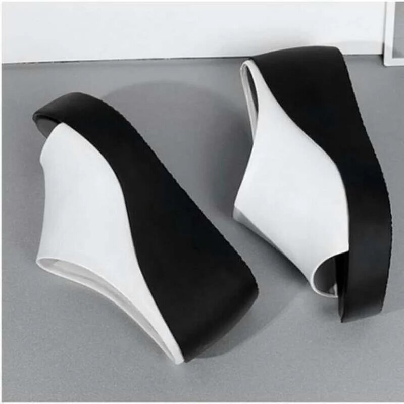 Női papucsok nyári emelvény női ékek, lábujj-csúszdák Női masszív női alkalmi szabadtéri cipők női