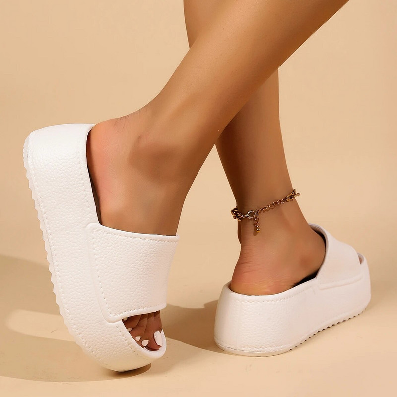 Platformas Kurpes Sieviešu Modes PU Ādas Čības Sieviešu Vasaras Mīksta Zole Eva Iekštelpu Sandales Slaidi Sieviešu Zapatos De Mujer