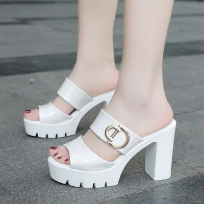 2024. gada augstpapēžu kurpes, platformas čības Vasaras apavi, cieti augstpapēžu kurpes, slaidi, sieviešu birojs, OL Fashion 35-40, atvērtas čības