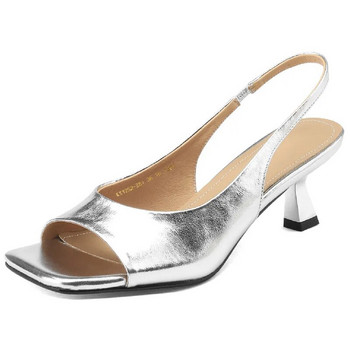 Елегантни модни лаконични дамски сандали Летни партита Офис Дамски сватбени помпи Естествена кожа Обувки на висок ток Дамски