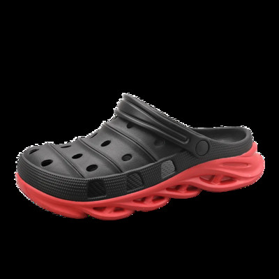 Sandales Vīriešu Flip Flops Vasaras EVA caurumu kurpes Pludmales koka tupeles Sandales Vīriešu Mājas Čības Āra Dārza Kurpes Liels 45 Izmērs