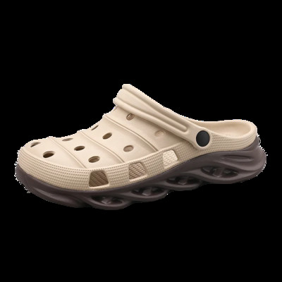 Sandales Vīriešu Flip Flops Vasaras EVA caurumu kurpes Pludmales koka tupeles Sandales Vīriešu Mājas Čības Āra Dārza Kurpes Liels 45 Izmērs