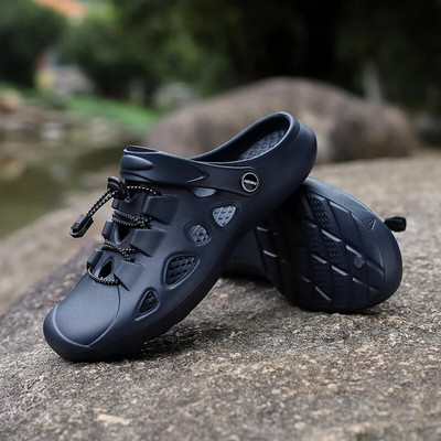 Vasaras āra vīriešu koka tupeles Elpojošas pludmales sandales Vīriešu dārza EVA koka tupeles Vieglie Slaidi Vīriešu Čības Ikdienas Sandale Homme