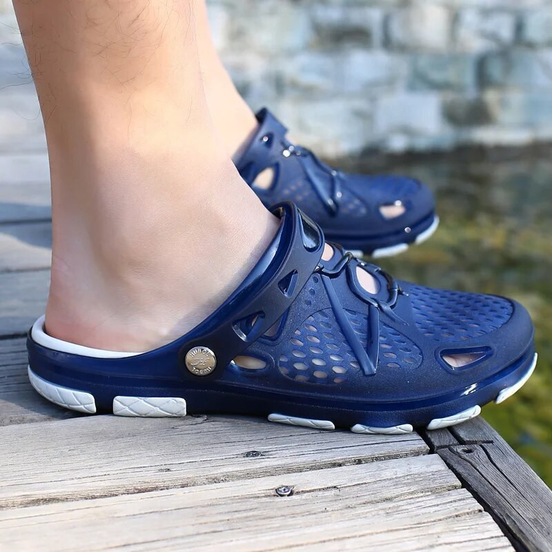 2023. gada sandales vīriešiem, čības, ūdens, apavi, brīvdabas pludmale, ikdienišķi dobi Zapatos De Hombre, vasaras čības, vīriešu mājas koka tupeles