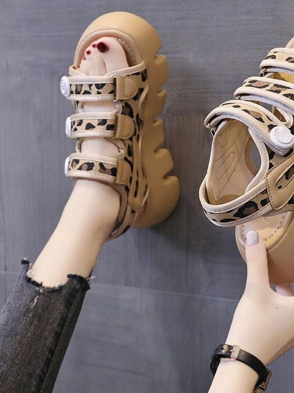 Női szandál 2023 nyár új divat vastag fenekű légáteresztő Eugene fonal háló varázspaszta római szandál Hook & Loop