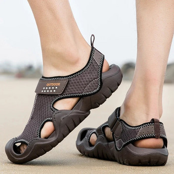 Мъжки сандали Летни дебели подметки Обувки със затворени пръсти за туризъм газене Риболов Плажни обувки Маратонки за мъже