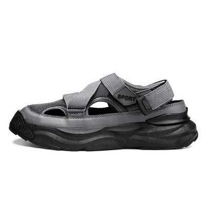 Vīriešu vasaras sandales Neslīdošas Modes Ērtas Ikdienišķas Slip-On Elpojošas Ūdensnecaurlaidīgas apaļas purngala platforma Plakana Papēža Vasaras Galvenā