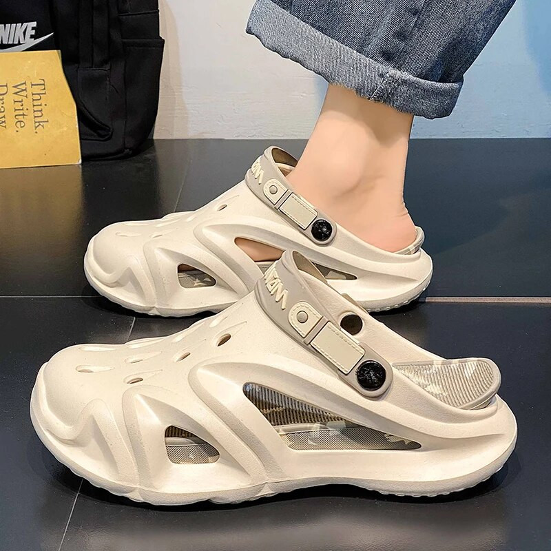 Jaunas vasaras vīriešu sandales Eva vieglas pludmales āra dizaina vīriešu čības vannas istabas neslīdošas kurpes vīrietim Hot populārs modelis
