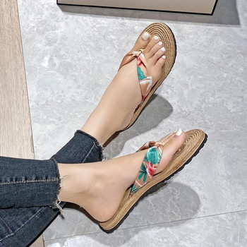 Γυναικείες φλοράλ σαγιονάρες Άνετα αντιολισθητικά σανδάλια ίσια παπούτσια Γυναικεία σπίτι Μπάνιο Μόδα Γυναικείες παντόφλες Zapatos