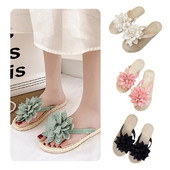 Női nyári alkalmi flip-flop papucs puha alsó csúszásmentes, légáteresztő virágos otthoni alkalmi papucsok édes tengerparti ünnepi papucsok