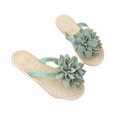 Női nyári alkalmi flip-flop papucs puha alsó csúszásmentes, légáteresztő virágos otthoni alkalmi papucsok édes tengerparti ünnepi papucsok