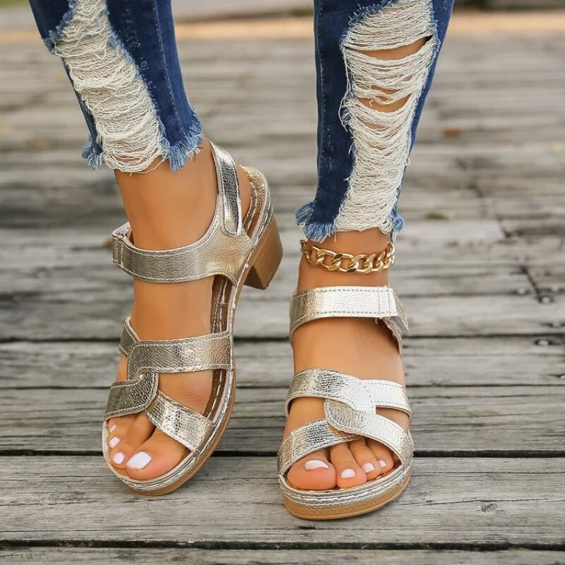 Női magassarkú szandálok 2024 nyári ruha vaskos nyitott orrú cipők új dizájn márka slingback szandálok női Zapatos Muje