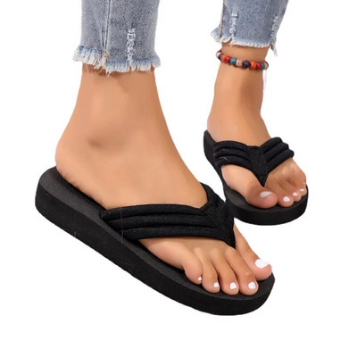 Női cipők 2023 Kiváló minőségű papucsok női papucsok nyári egyszínű divatos, kerek orrú, női papucsokkal