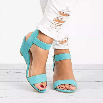 2023 Νέα καλοκαιρινά γυναικεία σανδάλια Μόδα αγκράφα Παπούτσια Ανοιχτή σφήνα casual Γυναικεία παπούτσια Plus μέγεθος 43 Candy Color σανδάλια Γυναικεία