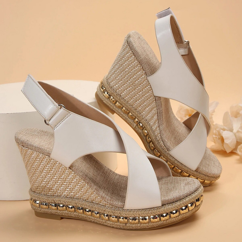 2024 Női lejtősarkú platform szandál női új magas sarkú platform platform cipő európai és n stílusú