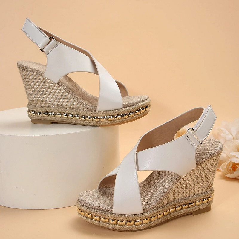 2024 Női lejtősarkú platform szandál női új magas sarkú platform platform cipő európai és n stílusú