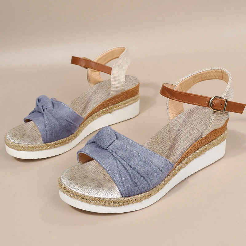 Espadrilles Wedge Sandals sievietēm Vasaras Peep Toe Neslīdoši Gladiatora Kurpes Sieviešu Modes Bowtie platforma Sandalias Mujer 2024