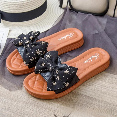 3 cm vastag nyári PVC pillangó csomós lapos papucs Alkalmi cipő Egyszavas típus Magasságnövelő csúszásmentes izzadságelvezető