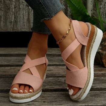 Γυναικεία πέδιλα Wedge Platform Open Toe 2023 Summer Plus Size Espadrilles Sandals for Women Retro outdoor γυναικεία casual παπούτσια